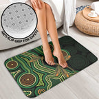 Green Indigenous Dragonfly Australia Bathroom Set Aboriginal Art - Aussie Hoodie