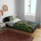 Green Indigenous Dragonfly Australia Bedding Set Aboriginal Art - Aussie Hoodie