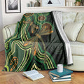Green Indigenous Dragonfly Australia Blanket Aboriginal Art - Aussie Hoodie