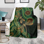Green Indigenous Dragonfly Australia Blanket Aboriginal Art - Aussie Hoodie
