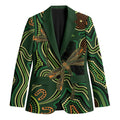 Green Indigenous Dragonfly Australia Blazer Aboriginal Art - Aussie Hoodie