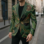 Green Indigenous Dragonfly Australia Blazer Aboriginal Art - Aussie Hoodie