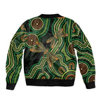 Green Indigenous Dragonfly Australia Bomber Jacket Aboriginal Art - Aussie Hoodie