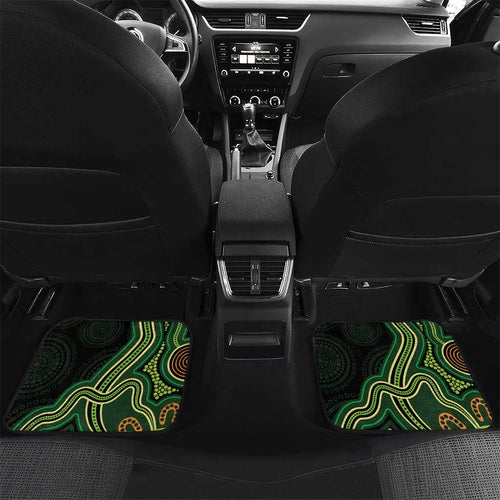 Green Indigenous Dragonfly Australia Car Mats Aboriginal Art - Aussie Hoodie