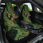 Green Indigenous Dragonfly Australia Car Seat Cover Aboriginal Art - Aussie Hoodie