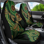 Green Indigenous Dragonfly Australia Car Seat Cover Aboriginal Art - Aussie Hoodie