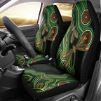 Green Indigenous Dragonfly Australia Car Seat Cover Aboriginal Art - Aussie Hoodie