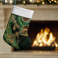 Green Indigenous Dragonfly Australia Christmas Stocking Aboriginal Art - Aussie Hoodie