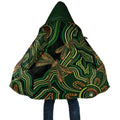 Green Indigenous Dragonfly Australia Cloak Aboriginal Art - Aussie Hoodie
