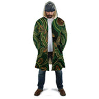 Green Indigenous Dragonfly Australia Cloak Aboriginal Art - Aussie Hoodie
