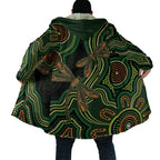 Green Indigenous Dragonfly Australia Cloak Aboriginal Art - Aussie Hoodie