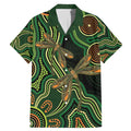 Green Indigenous Dragonfly Australia Family Matching Mermaid Dress and Hawaiian Shirt Aboriginal Art - Aussie Hoodie