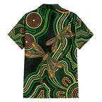 Green Indigenous Dragonfly Australia Hawaiian Shirt Aboriginal Art - Aussie Hoodie