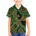 Green Indigenous Dragonfly Australia Hawaiian Shirt Aboriginal Art - Aussie Hoodie