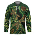Green Indigenous Dragonfly Australia Hockey Jersey Aboriginal Art - Aussie Hoodie