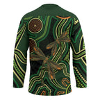 Green Indigenous Dragonfly Australia Hockey Jersey Aboriginal Art - Aussie Hoodie