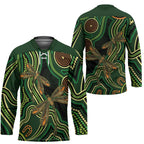 Green Indigenous Dragonfly Australia Hockey Jersey Aboriginal Art - Aussie Hoodie