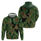 Green Indigenous Dragonfly Australia Hoodie Aboriginal Art - Aussie Hoodie