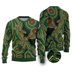 Green Indigenous Dragonfly Australia Ugly Christmas Sweater Aboriginal Art - Aussie Hoodie