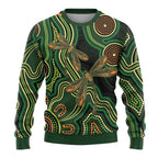 Green Indigenous Dragonfly Australia Ugly Christmas Sweater Aboriginal Art - Aussie Hoodie