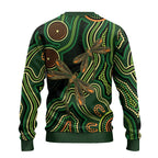 Green Indigenous Dragonfly Australia Ugly Christmas Sweater Aboriginal Art - Aussie Hoodie