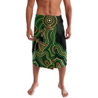 Green Indigenous Dragonfly Australia Lavalava Aboriginal Art - Aussie Hoodie