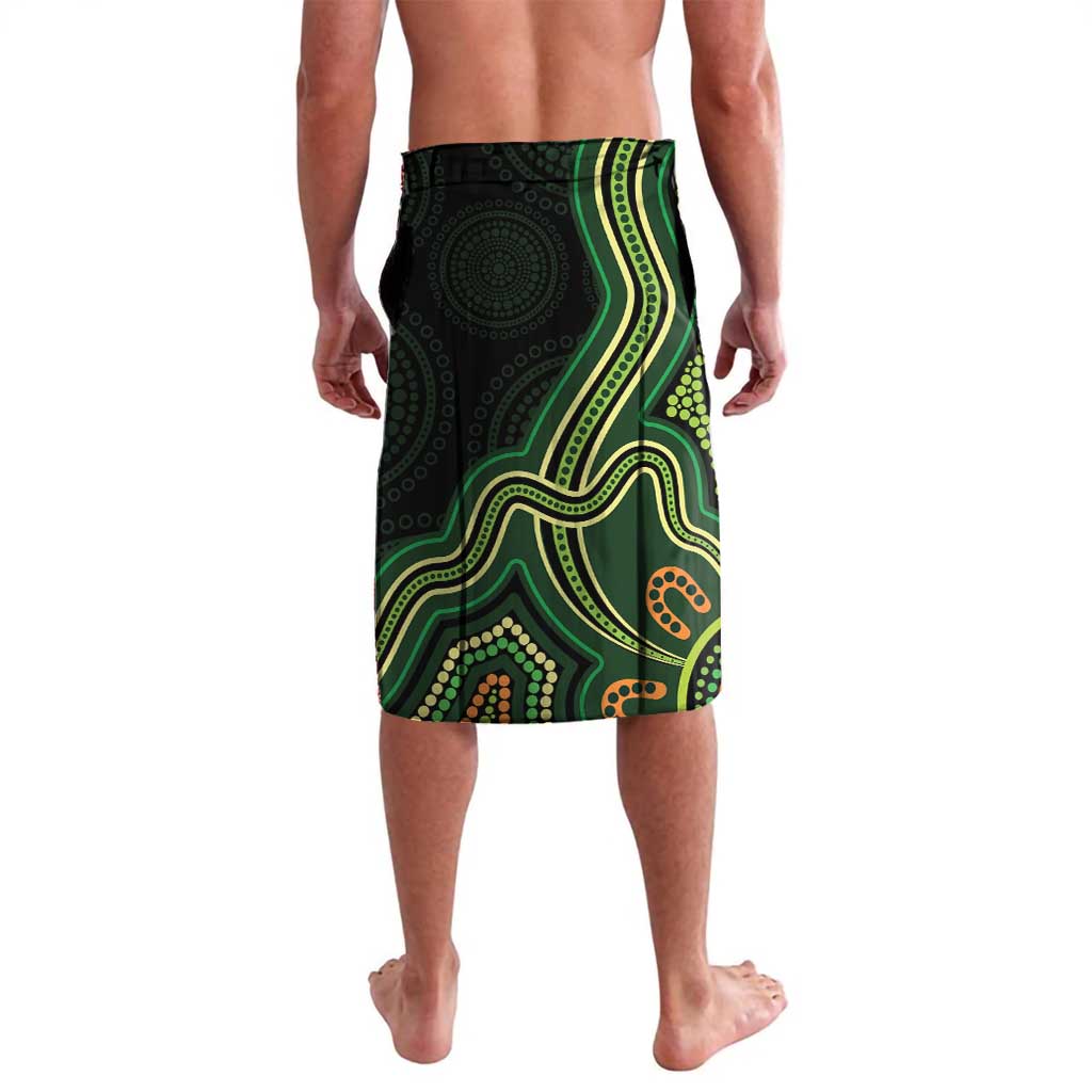 Green Indigenous Dragonfly Australia Lavalava Aboriginal Art - Aussie Hoodie