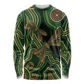 Green Indigenous Dragonfly Australia Long Sleeve Shirt Aboriginal Art - Aussie Hoodie