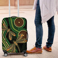 Green Indigenous Dragonfly Australia Luggage Cover Aboriginal Art - Aussie Hoodie