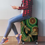 Green Indigenous Dragonfly Australia Luggage Cover Aboriginal Art - Aussie Hoodie