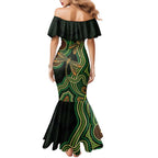 Green Indigenous Dragonfly Australia Mermaid Dress Aboriginal Art - Aussie Hoodie