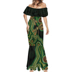 Green Indigenous Dragonfly Australia Mermaid Dress Aboriginal Art - Aussie Hoodie