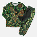 Green Indigenous Dragonfly Australia Christmas Pajama Set Aboriginal Art - Aussie Hoodie