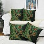 Green Indigenous Dragonfly Australia Pillow Cover Aboriginal Art - Aussie Hoodie