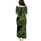 Green Indigenous Dragonfly Australia Puletasi Aboriginal Art - Aussie Hoodie