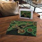 Green Indigenous Dragonfly Australia Puzzle Aboriginal Art - Aussie Hoodie