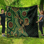 Green Indigenous Dragonfly Australia Quilt Aboriginal Art - Aussie Hoodie