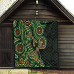 Green Indigenous Dragonfly Australia Quilt Aboriginal Art - Aussie Hoodie