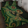 Green Indigenous Dragonfly Australia Quilt Bed Set Aboriginal Art - Aussie Hoodie