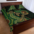 Green Indigenous Dragonfly Australia Quilt Bed Set Aboriginal Art - Aussie Hoodie
