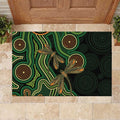 Green Indigenous Dragonfly Australia Rubber Doormat Aboriginal Art - Aussie Hoodie