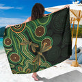 Green Indigenous Dragonfly Australia Sarong Aboriginal Art - Aussie Hoodie