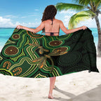 Green Indigenous Dragonfly Australia Sarong Aboriginal Art - Aussie Hoodie