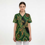 Green Indigenous Dragonfly Australia Scrub Top Aboriginal Art - Aussie Hoodie