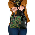 Green Indigenous Dragonfly Australia Shoulder Handbag Aboriginal Art - Aussie Hoodie
