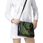 Green Indigenous Dragonfly Australia Shoulder Handbag Aboriginal Art - Aussie Hoodie