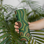 Green Indigenous Dragonfly Australia Skinny Tumbler Aboriginal Art - Aussie Hoodie