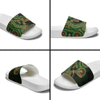 Green Indigenous Dragonfly Australia Slide Sandals Aboriginal Art - Aussie Hoodie
