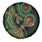 Green Indigenous Dragonfly Australia Spare Tire Cover Aboriginal Art - Aussie Hoodie