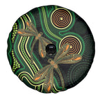 Green Indigenous Dragonfly Australia Spare Tire Cover Aboriginal Art - Aussie Hoodie